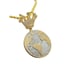 14K White Gold Finish King of The World - Free 24 x 3mm Rope Chain.