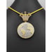 14K White Gold Finish King of The World - Free 24 x 3mm Rope Chain.