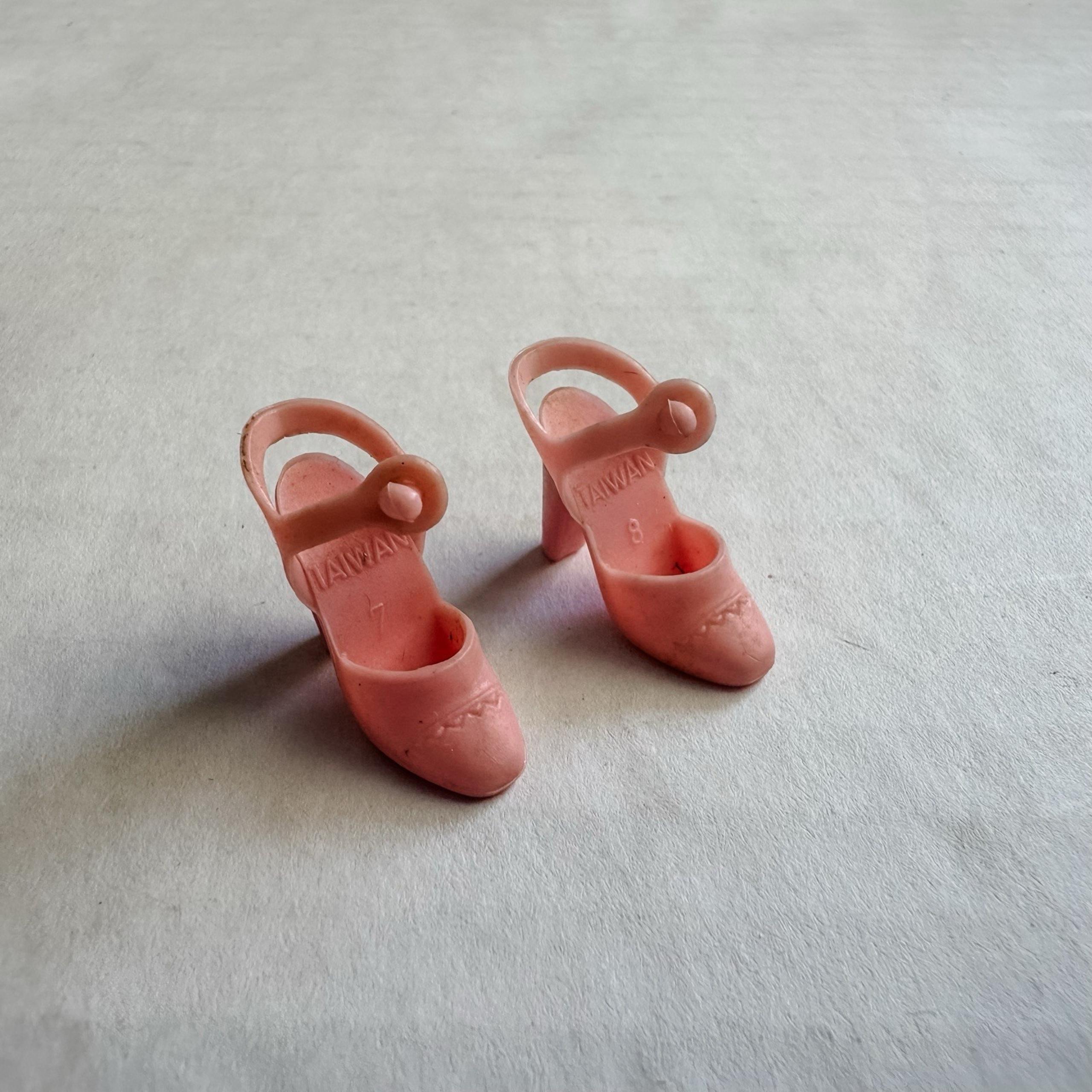 Vintage Barbie Superstar Light Pink Ankle Strap Squishy Heels Taiwan