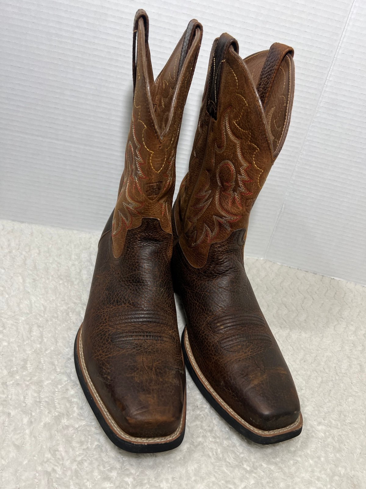 ARIAT 10016285 Heritage Reinsman Leather Western Boots Brown Leather Men’s 11D