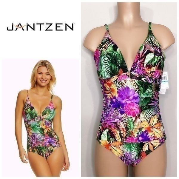 New. JANTZEN tropical swimsuit. Size 16