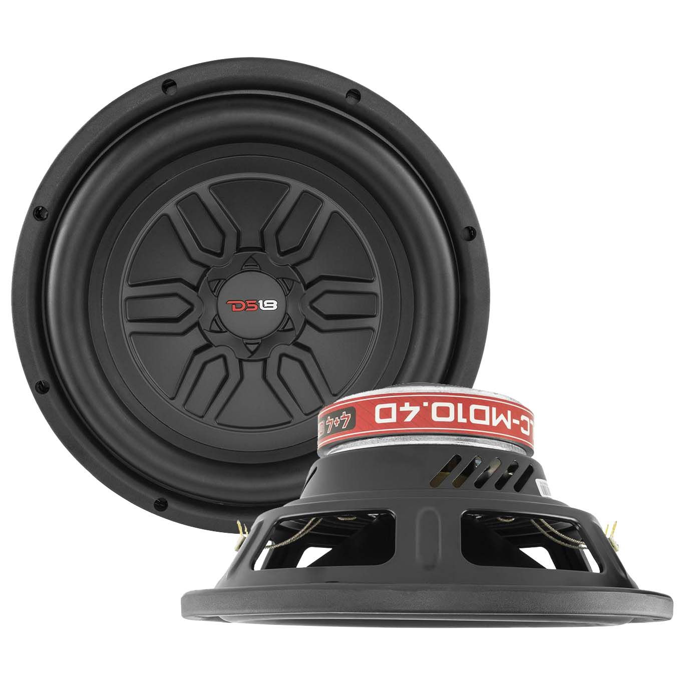 DS18 10″ Woofer, 200W RMS/800W Max, Dual 4 Ohm Voice Coil