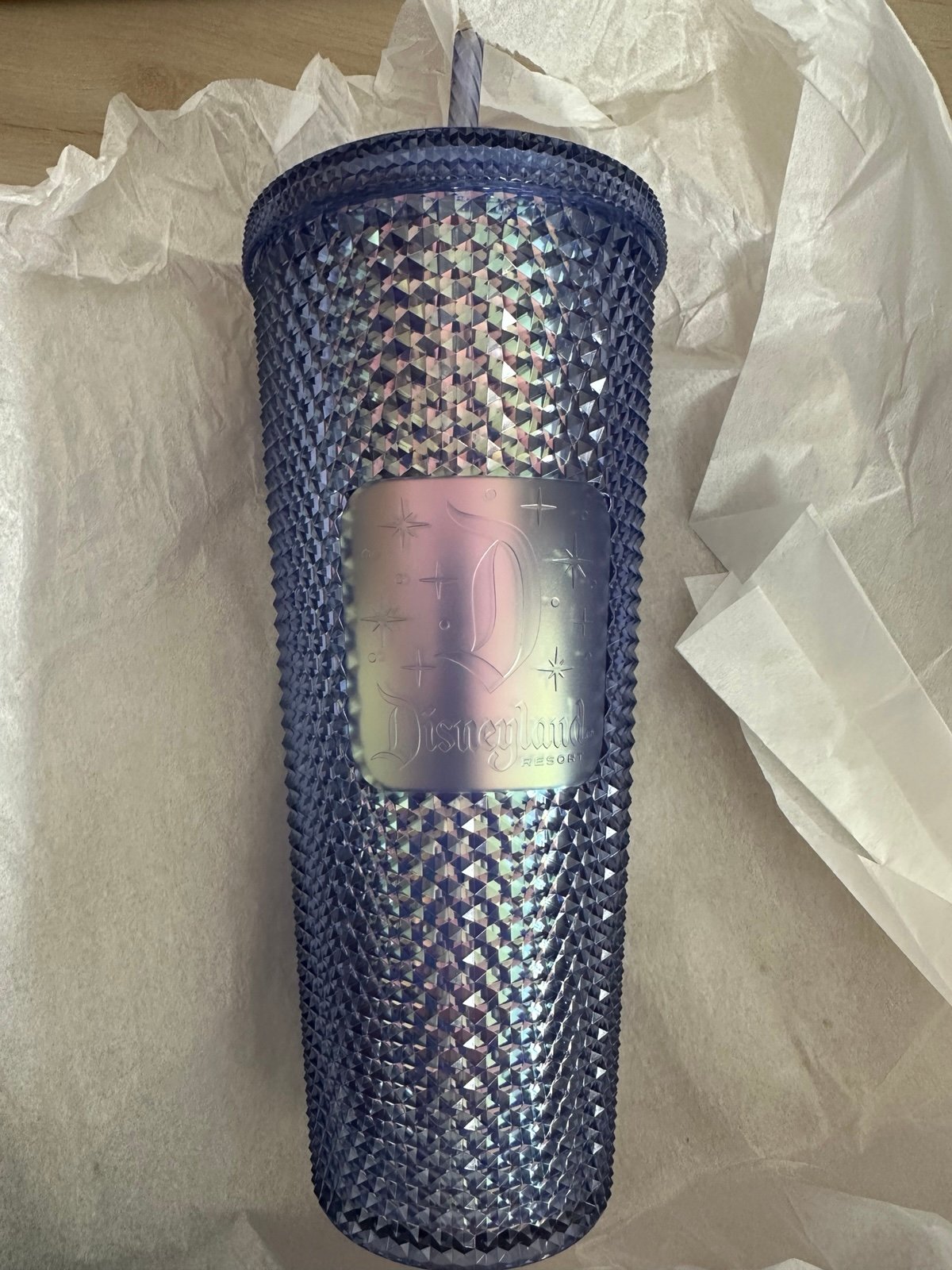 Walt Disney World 50th Anniversary WDW Starbucks Blue Purple Studded Tumbler Cup