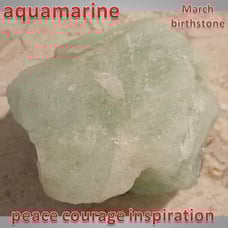 AQUAMARINE raw mineral crystal 01 : CLEANSING : MARCH birthstone : PEACE