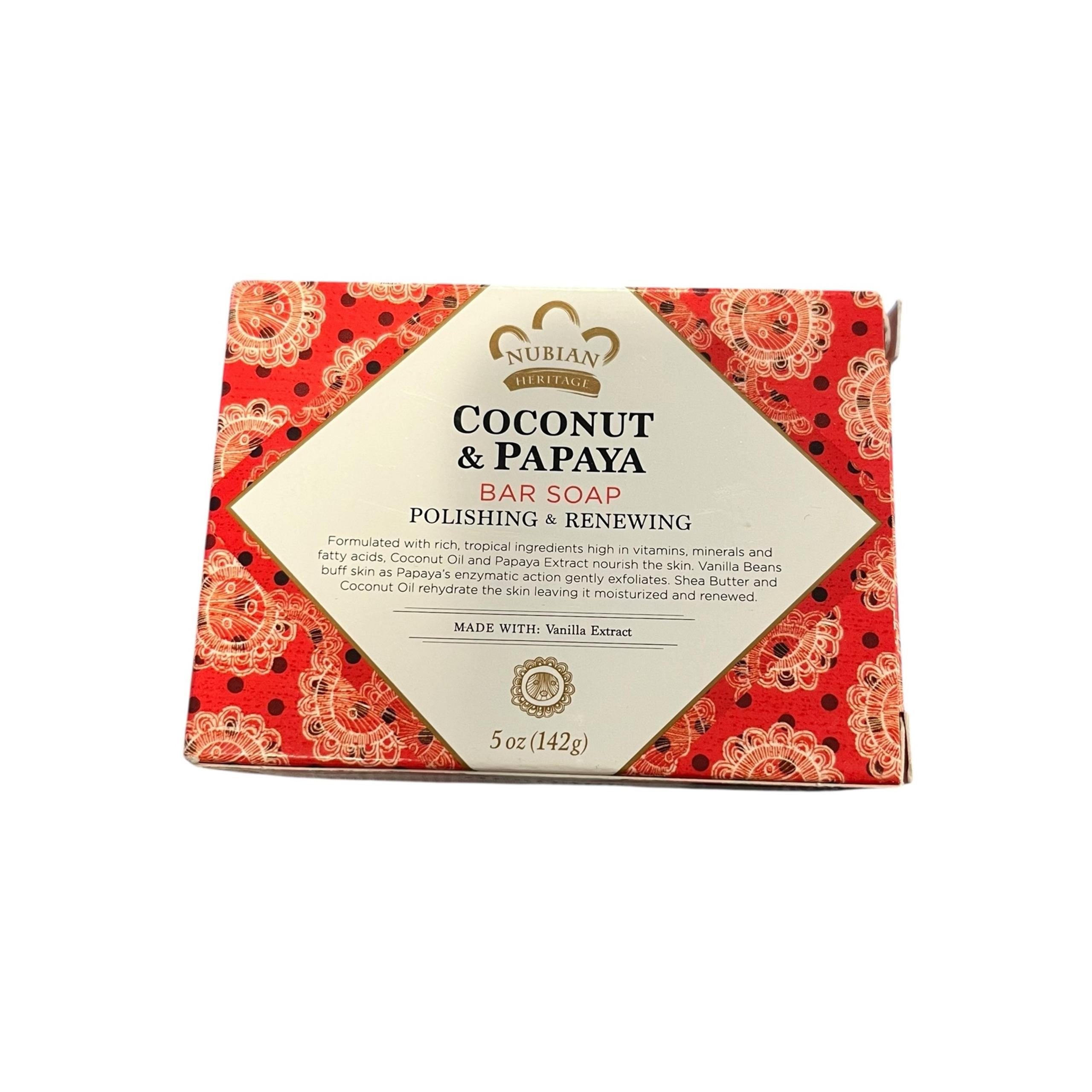 Bar Soap  Coconut and Papaya 5 OZ By Nubian Heritage