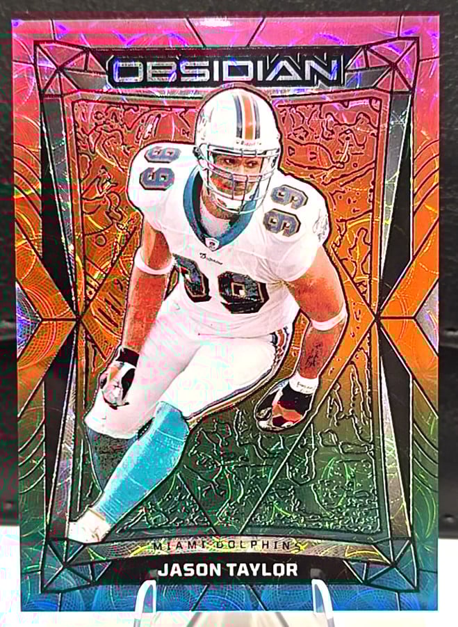 2024 Panini Obsidian Football Jason Taylor NEON FOTL #125 Miami Dolphins 3/4