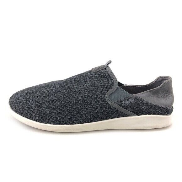 OluKai Alapa Drop Heel Slip on Shoes Mens Size 11 EUR 44 Dark Shadow Gray Flats