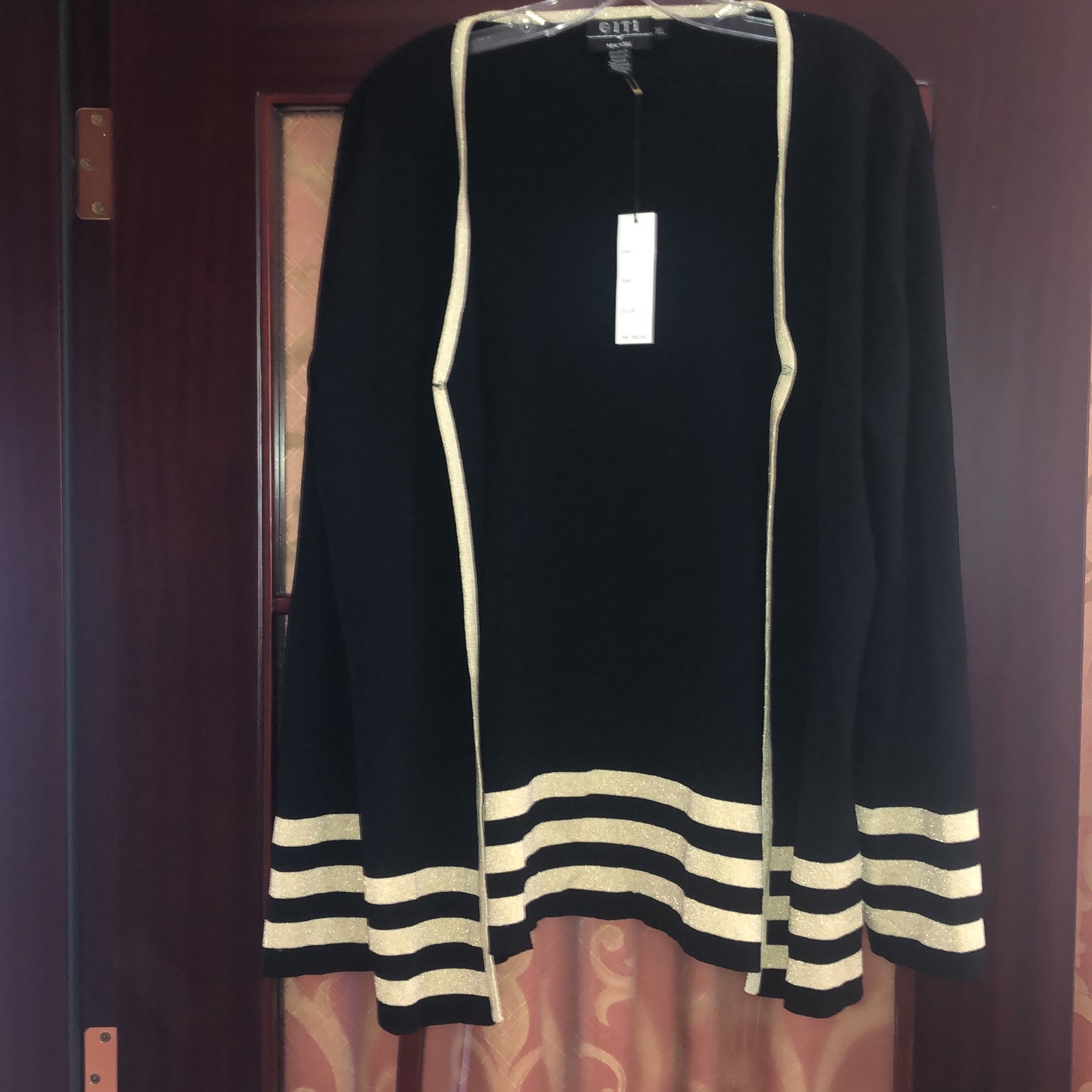 Cardigan/Skirt with Slit - Set Champagne and Black
