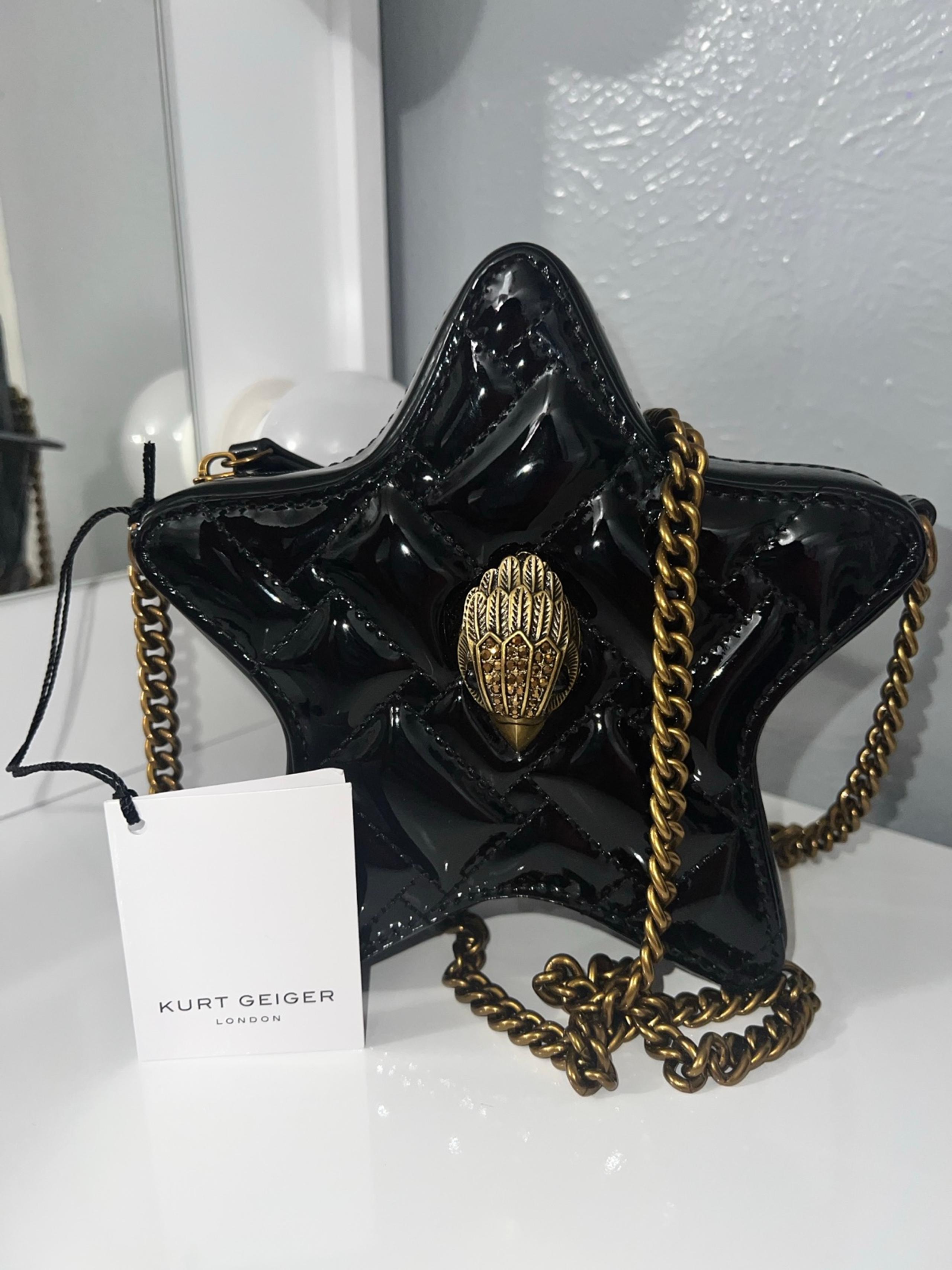 New Kurt Geiger Kensington Quilted Patent Star Chain Strap Crossbody Bag