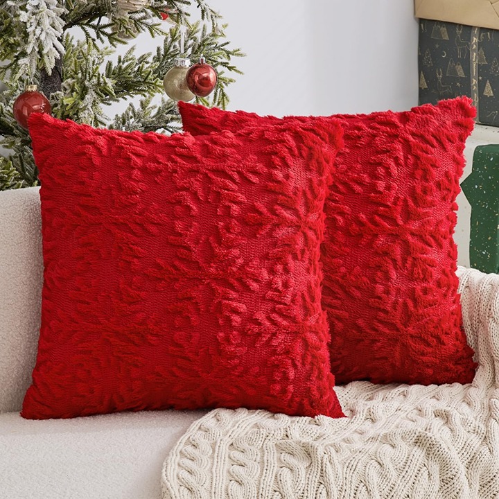 Set of 2 Red Throw Pillow Covers (Free Delivery)