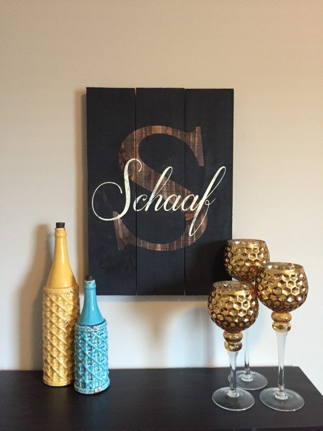 Custom family name real wood wall decor