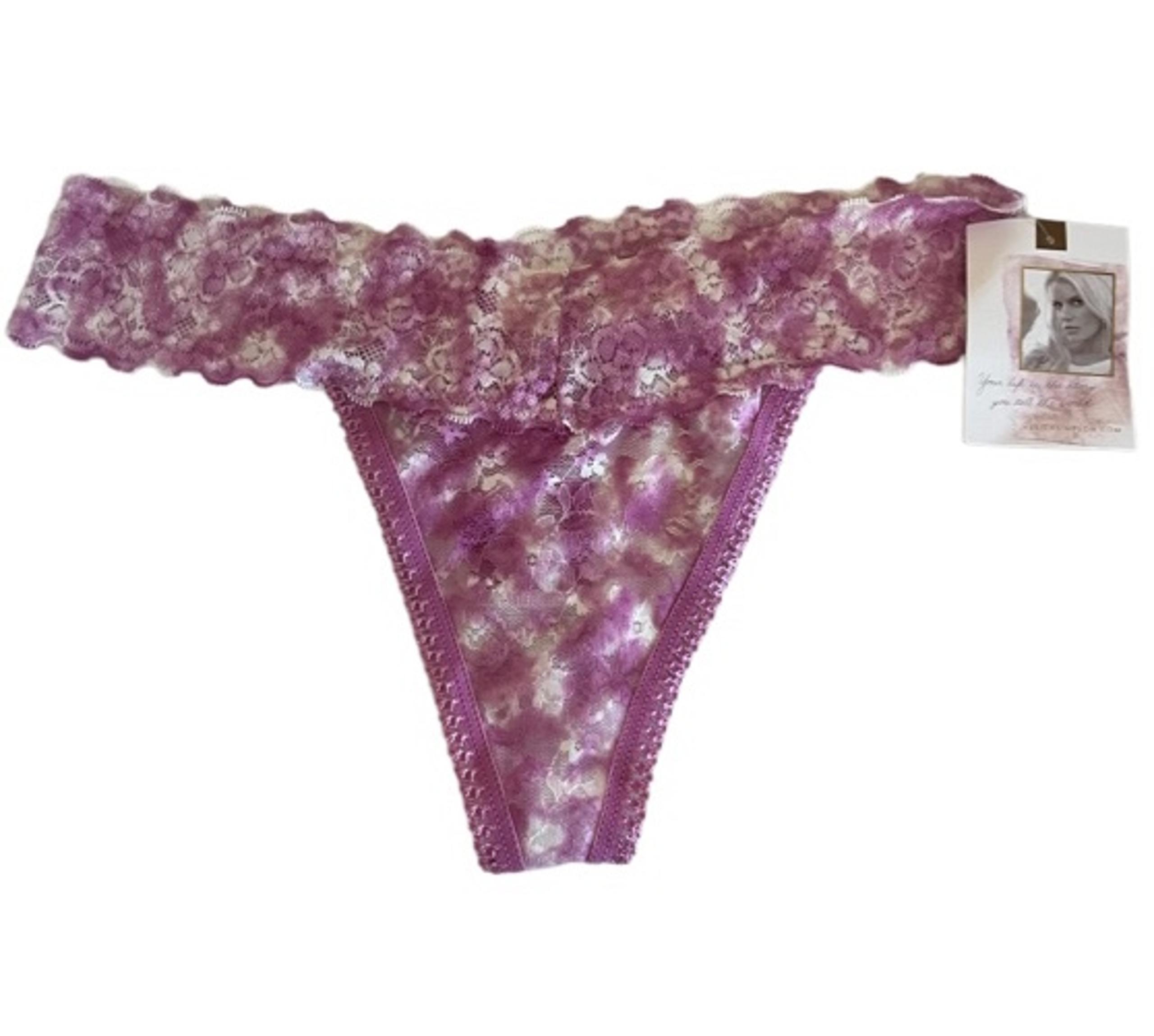 Jessica Simpson Purple And White Floral Lace Thong Pantie NWT Medium