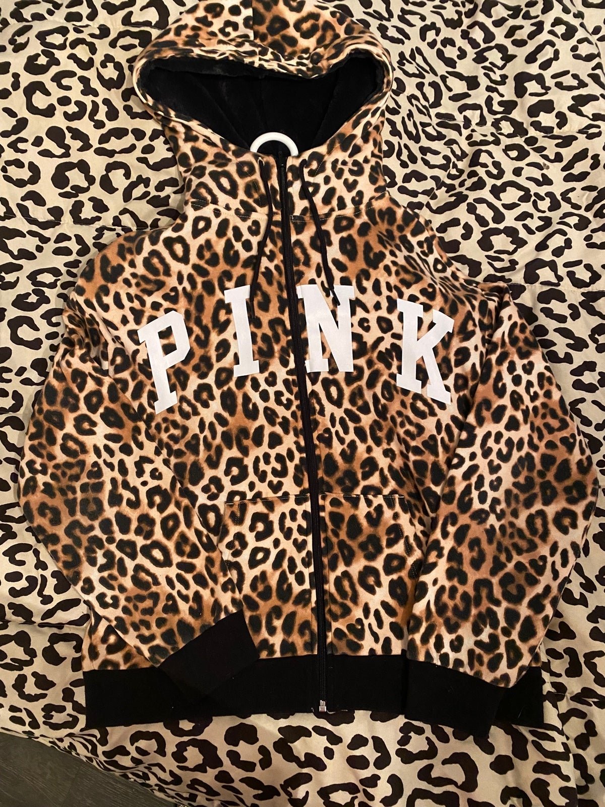 PINK Leopard full zip Small