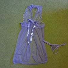 NEW! LILAC SHEER HALTER 2 PIECE LINGERIE