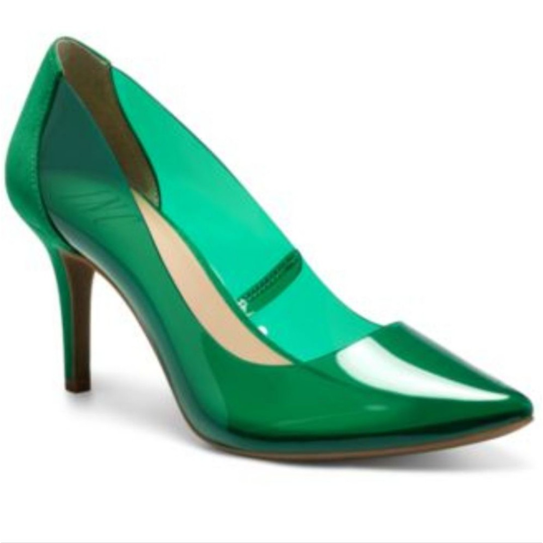 INC International Concepts Zitah Pointed Toe Vinyl And Suede Pumps