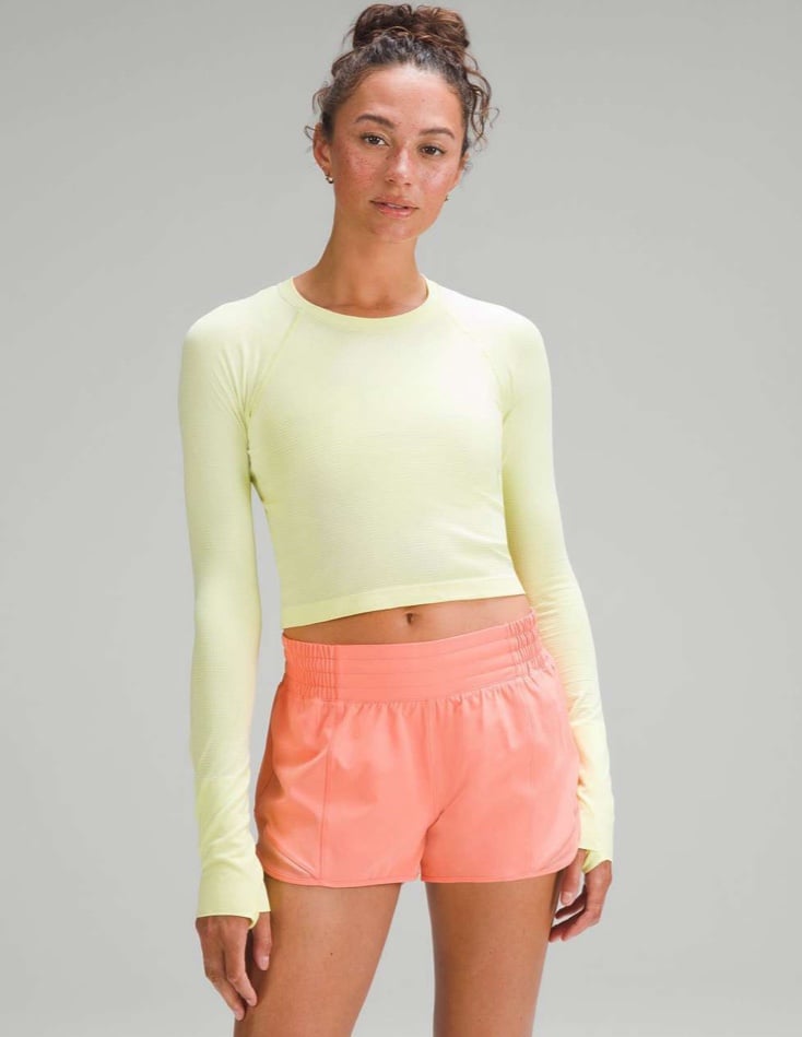 NWT Lululemon Swiftly Tech Cropped Long-Sleeve Shirt 2.0 Electric Lemon Sz 8