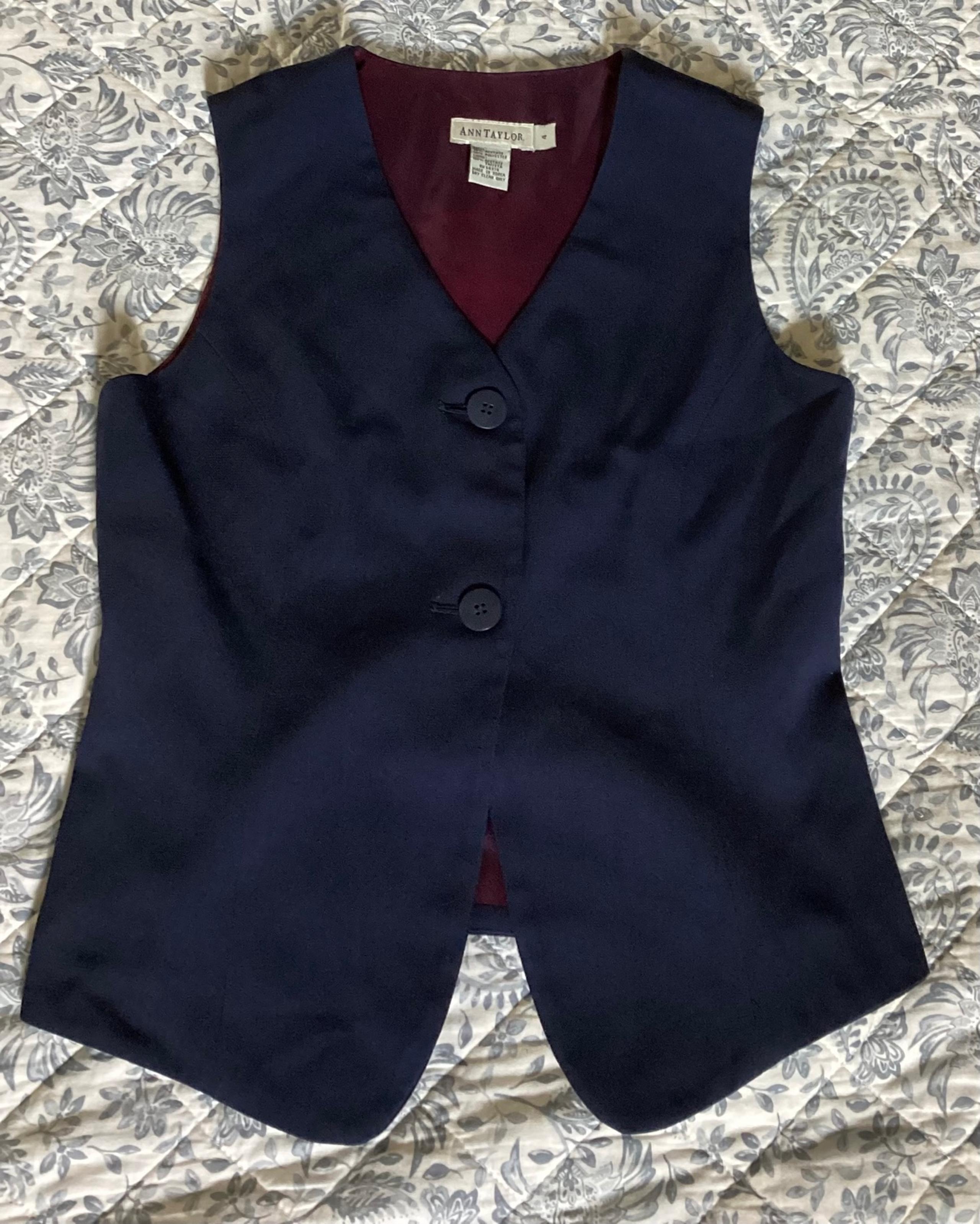 Ann Taylor Navy Blue Vest