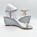 Badgley Mischka Womens Unity Wedge Heels US 6 EU 36.5 Silver Embellished NIB