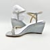 Badgley Mischka Womens Unity Wedge Heels US 6 EU 36.5 Silver Embellished NIB