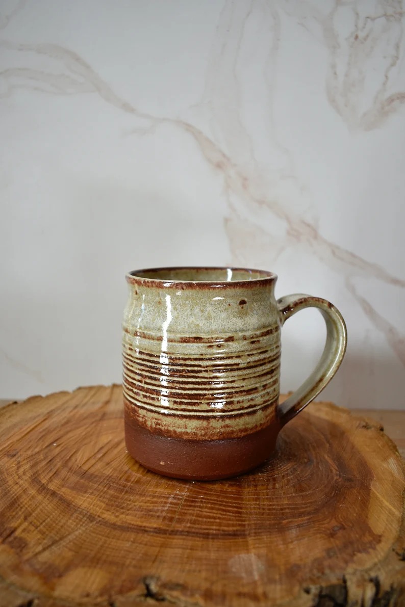 Rustic Ribbed Mason Mug, Mason Jar Coffee Mug, Rustic Home