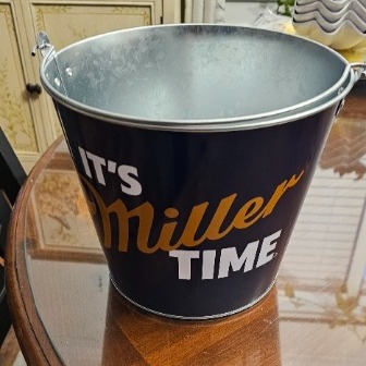 NEW Galvanized Metal Beverage Drink Ice Handled Bucket Miller Lite Beer