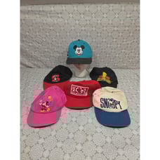 Vintage 90s Mickey Mouse Disney Snapback Hat Cap Lot Of 6 Snoopy Power Rangers