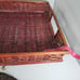 Vintage Basket red brown whicker tray
