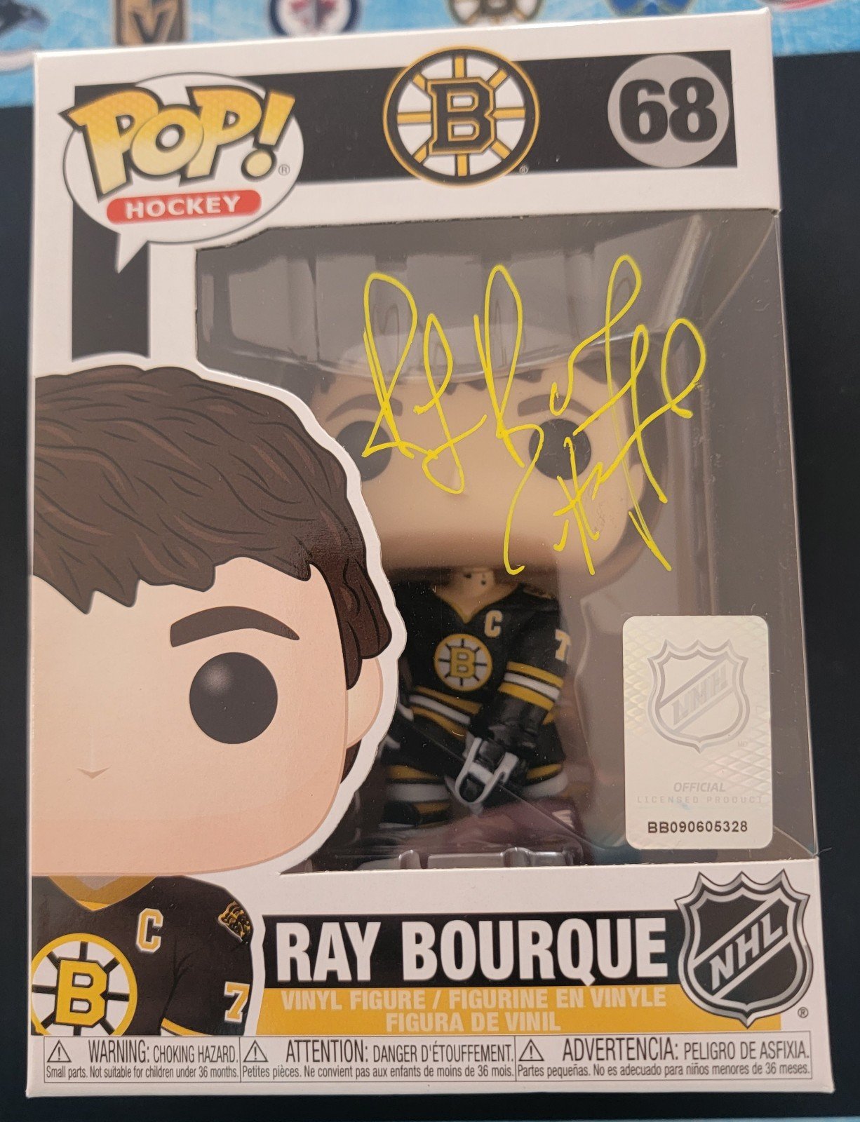 Ray Bourque signed Bruins Hockey Funko Pop #68.