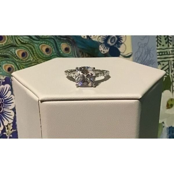 7.83 Ct. Cushion/Round Sim Diamond Solitaire & Eternity Band Ring Sz 8