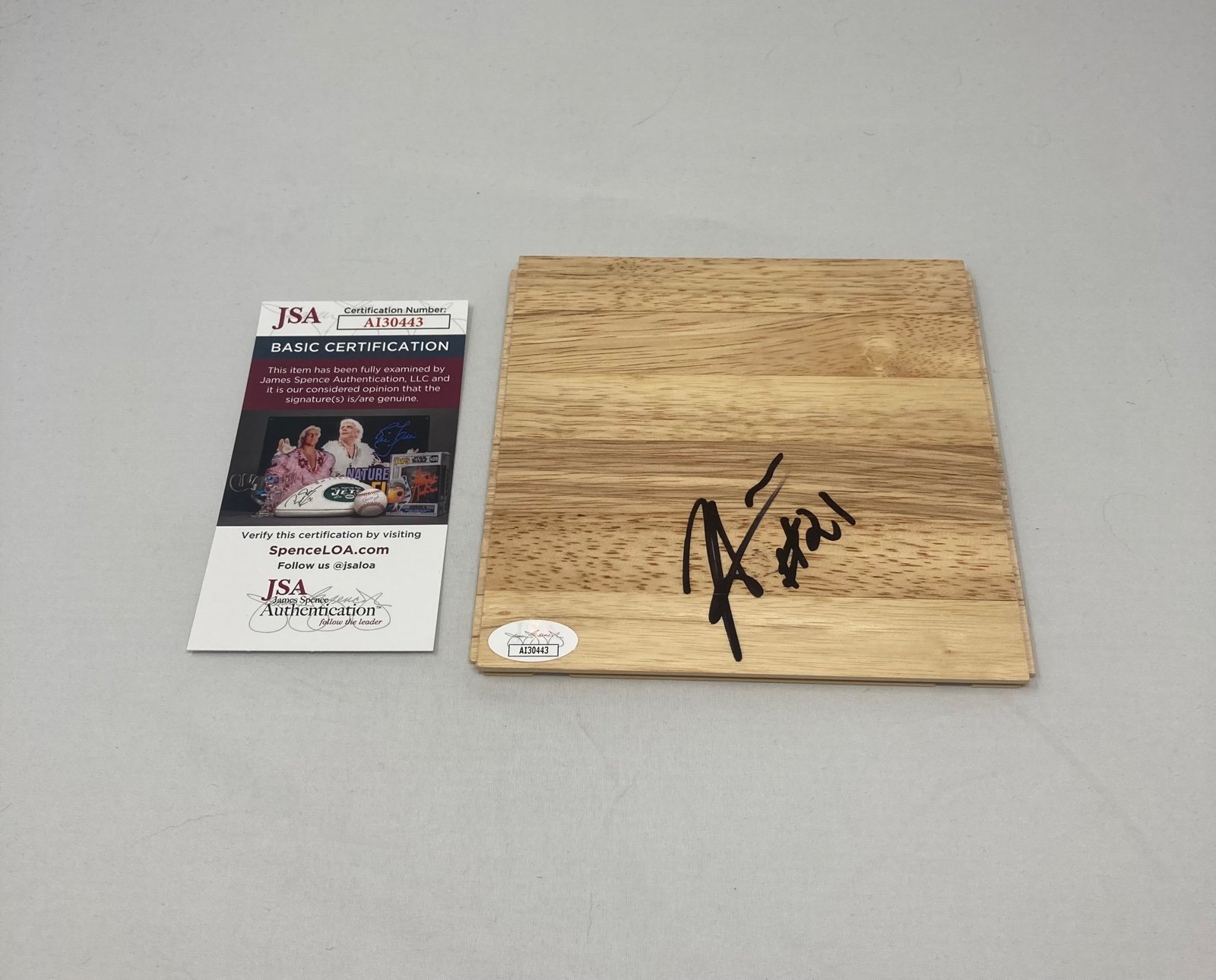 Aaron Wiggins signed 6x6 Floor Oklahoma City Thunder Maryland Terrapins JSA COA