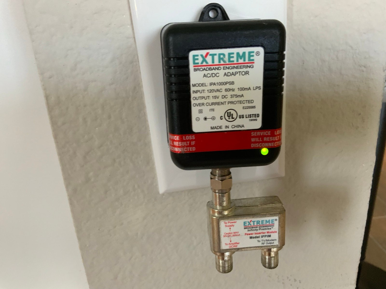 Extreme Broadband Engineering AC/DC Adaptor IPA1000PSB 15V