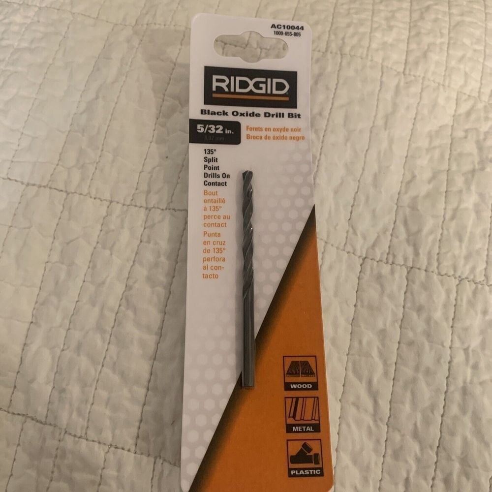 set of 20 Ridgid 5/32 Black Oxide Drill Bit for Wood Metal Plastic AC10044
