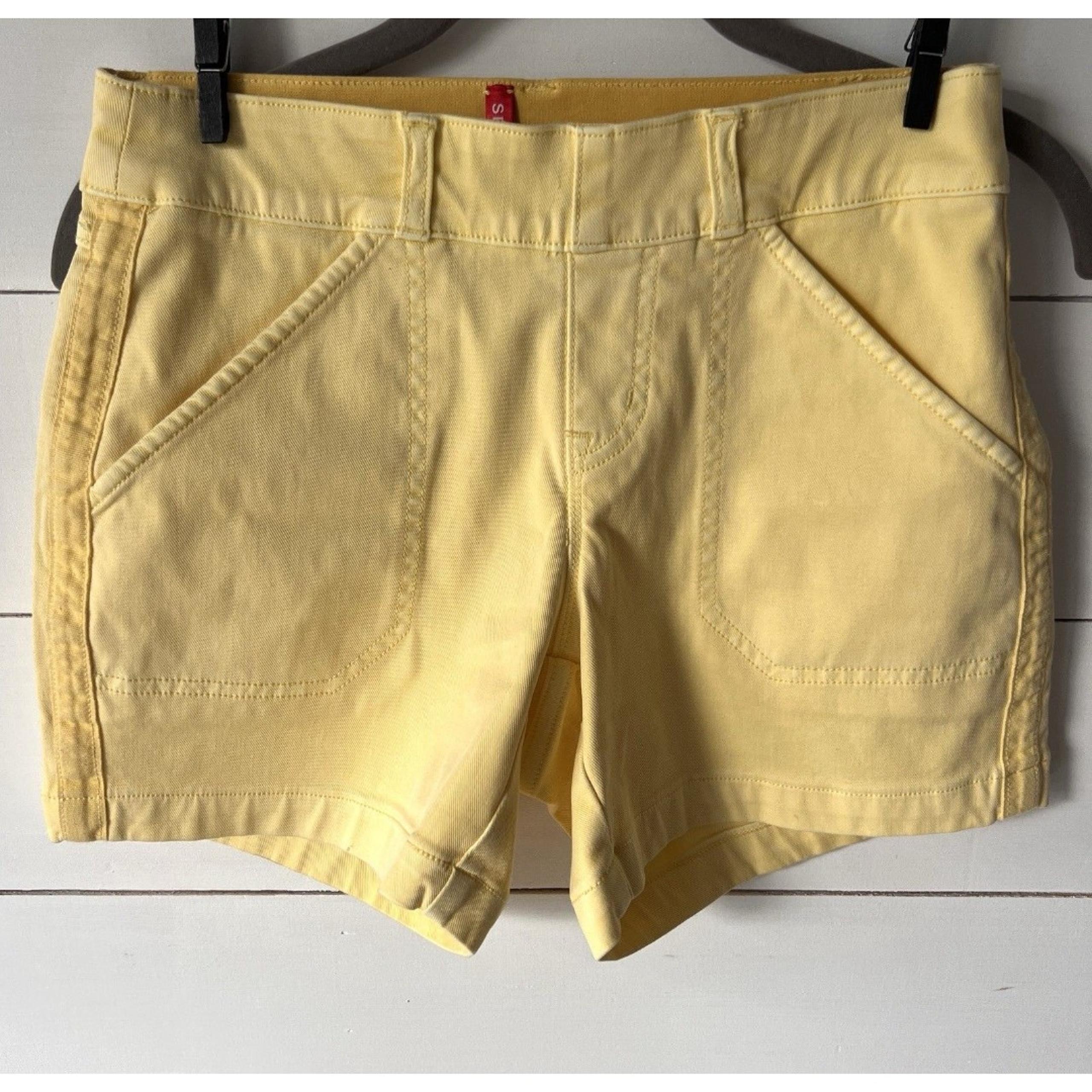 Soft Butter Yellow Spanx Shorts XS Stretch Twill, Romantic, Feminine, Soft Girl