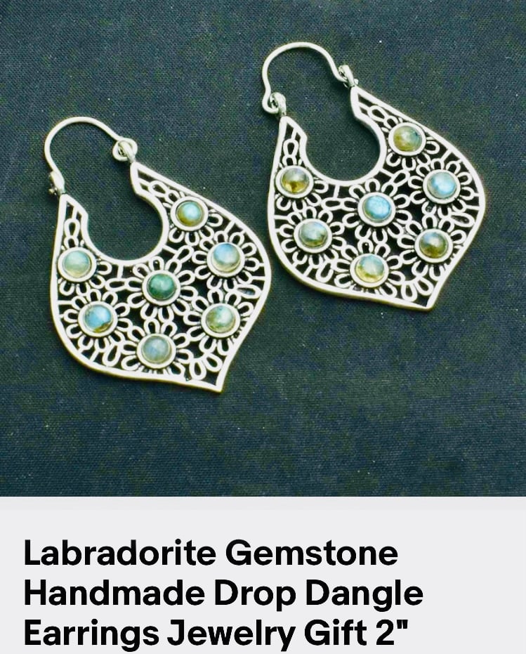 Earrings real earth mined gemstones silver sparkle & shine jewelry handmade