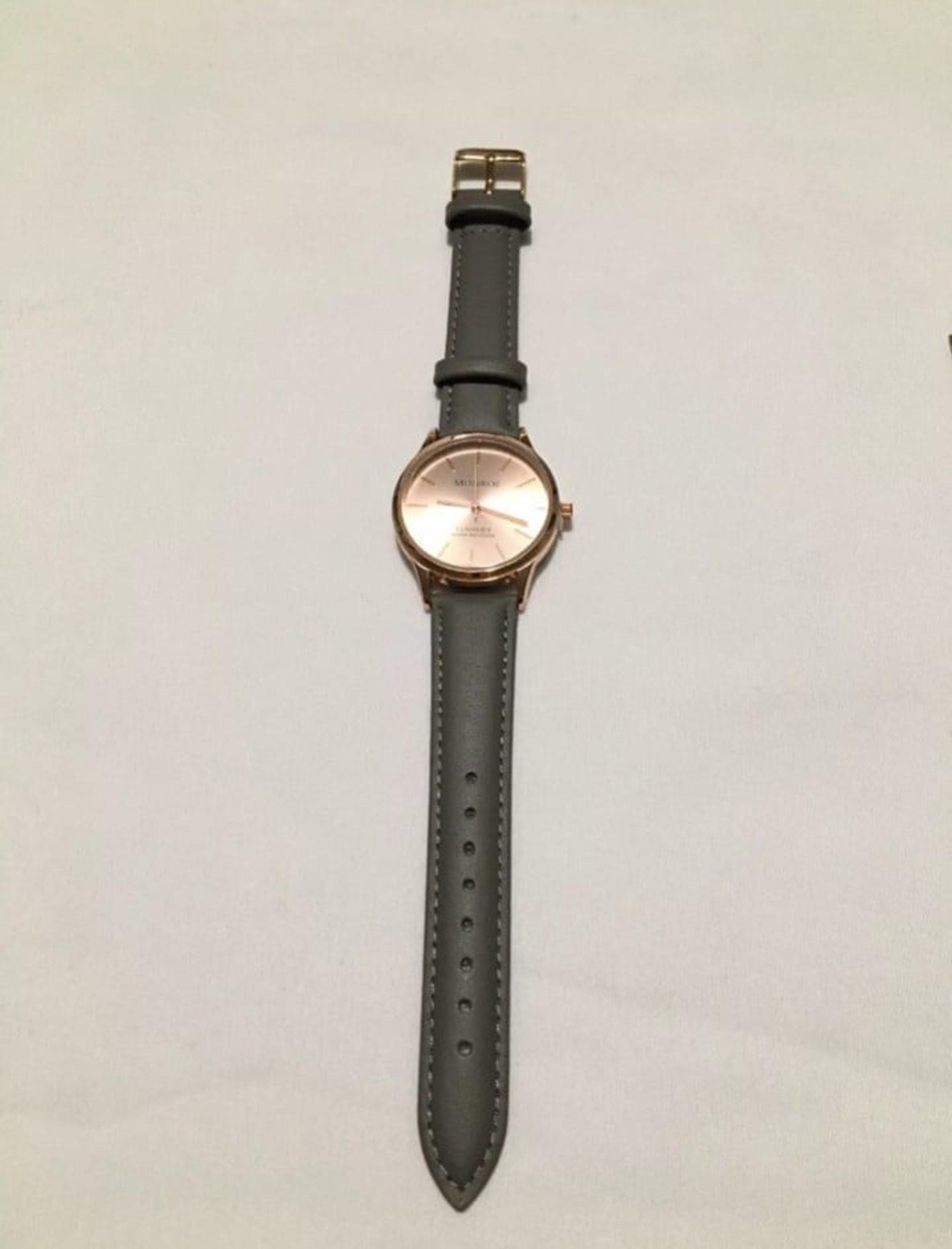 Women's Watch Monroe by Maestro Classique New Rose Gold Tone Gray Leather Band