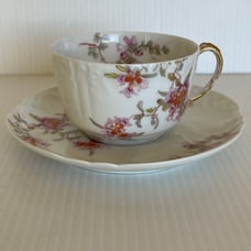 Jean Pouyat Limoges France Tea Cup And Scalloped Saucer 1890-1902