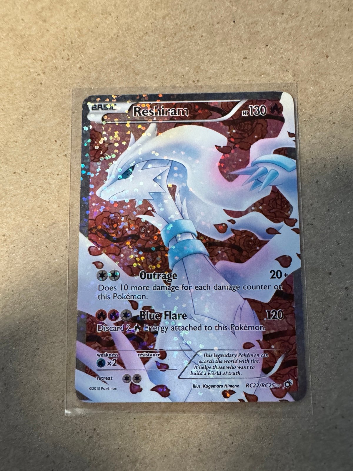 Pokemon Reshiram Full Art Legendary Treasures Radiant Collection RC22/RC25