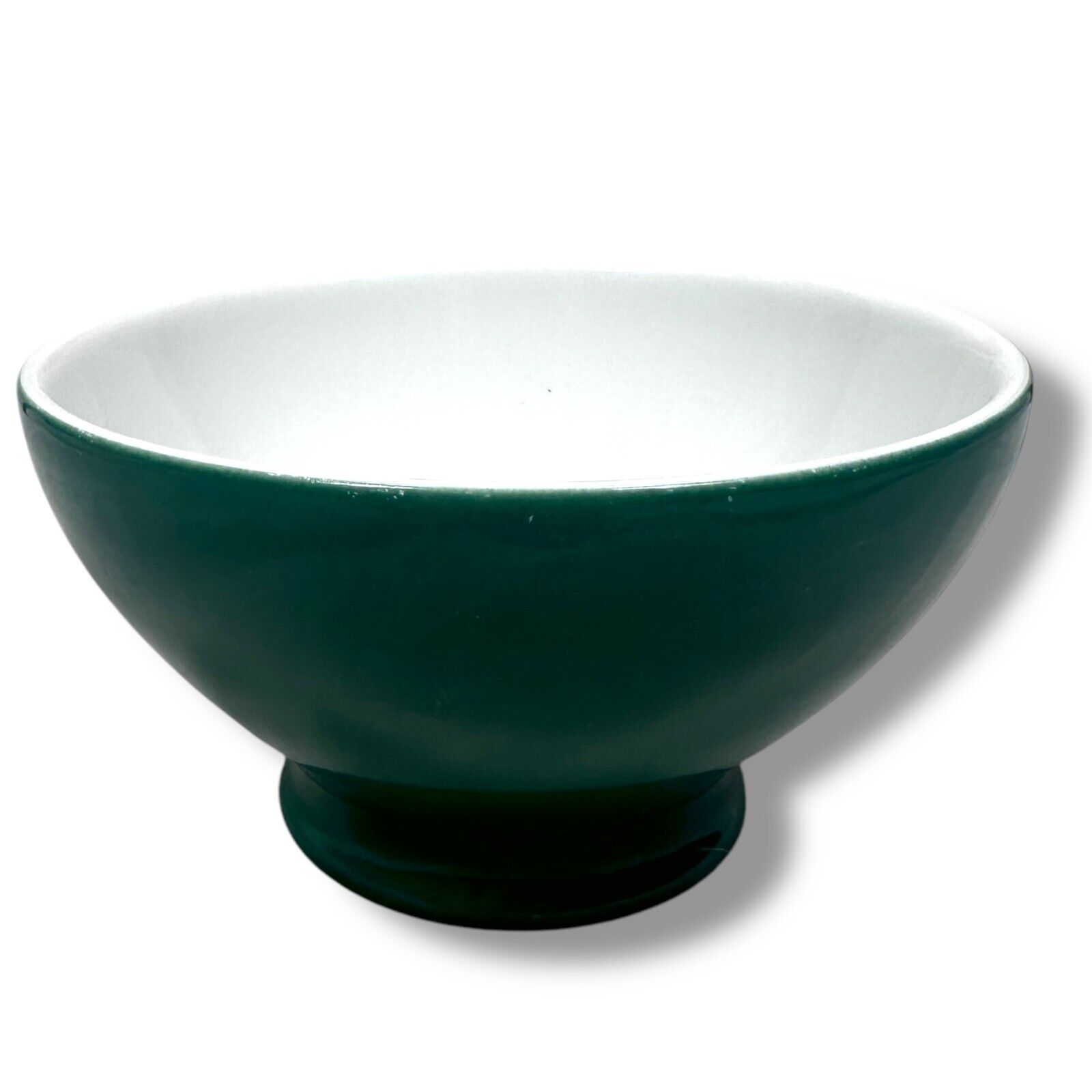 Dibbern Solid Color Cereal Bowl 5.5 Dark Green Porcelain Germany Footed Round