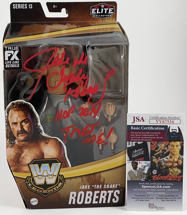 WWE Jake The Snake Roberts Signed Mattel Legend Elite Chase Figure B JSA COA