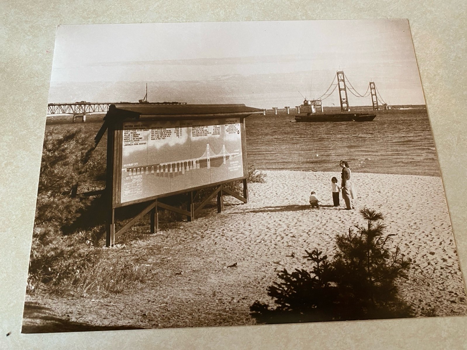 Mackinac Bridge Construction Photography circa 1956