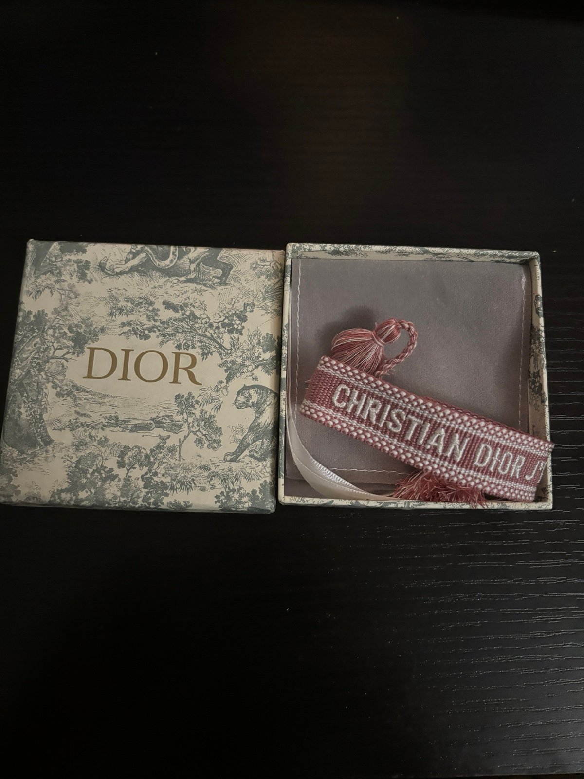 Christian Dior Woven Friendship Bracelet Pink