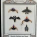 2007 Hallmark Halloween Set of 6 Spooky Spiders and Bats Miniature Ornaments HTF