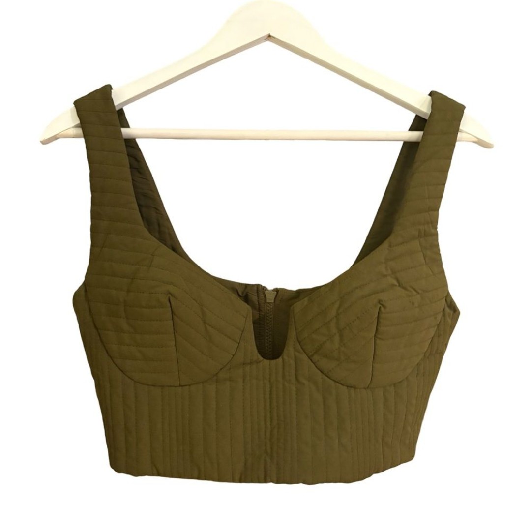 Italian Designer Scuba Olive Bustier