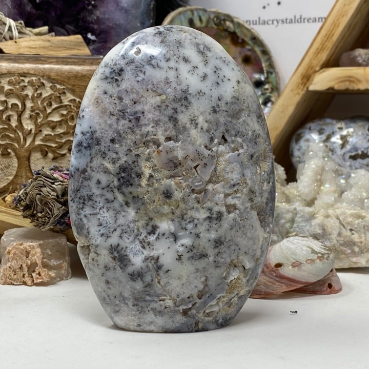 Dendritic Opal Freeform with Botryoidal Vug