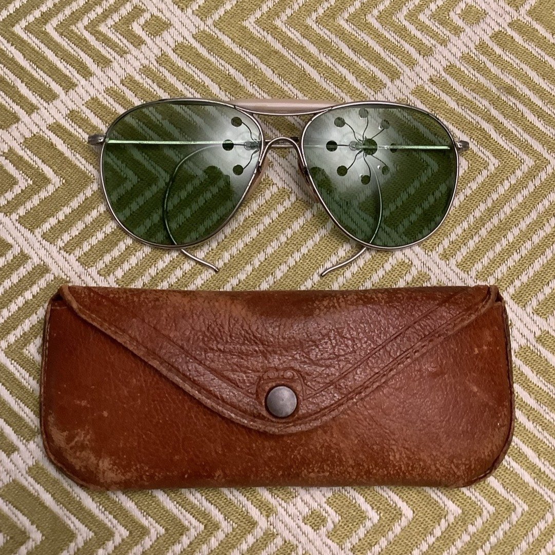 WWII American Optical AO Aviator's Pilots Sun Glasses AN6531-1