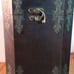 Two vintage wooden wine boxes one a double other for single bottle