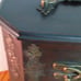 Two vintage wooden wine boxes one a double other for single bottle