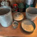 Round Antique Miners Lunch Pail in very good shape