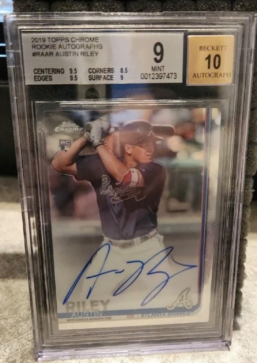2019 Topps Chrome Austin Riley #RA-AR Rookie On Card Autograph BGS 9.0/10 Braves