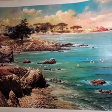 Along the Coast by Alexander Chen Lithograph unframed 15 x 21
